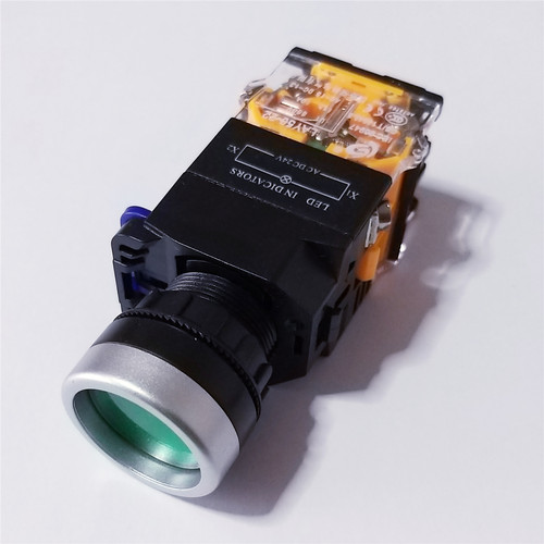 江苏双科电气开孔22mm LED带灯自锁按钮开关 带锁带灯 红绿黄蓝白
