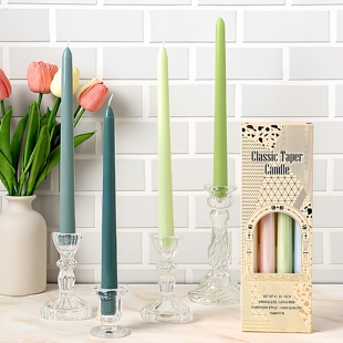 25CM长杆锥形蜡烛婚礼宴会氛围感长杆蜡烛10寸彩色无烟candle蜡烛