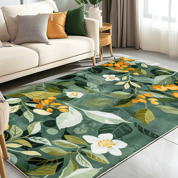 客厅地毯2025新款ins风夏天绿色沙发卧室地垫森系飘窗防滑大面积