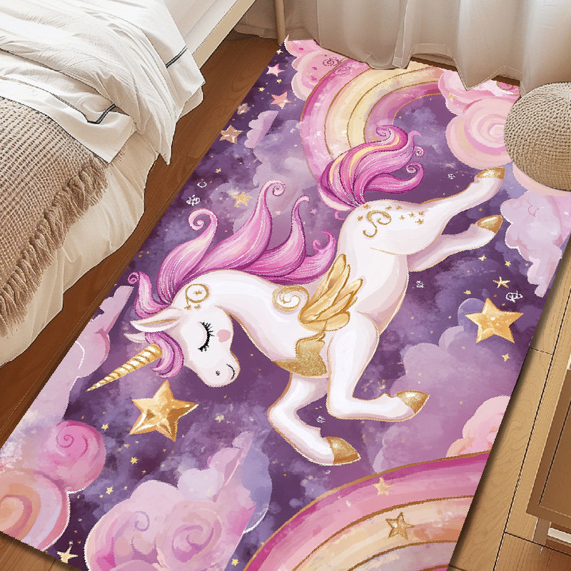 卡通可爱儿童房地毯卧室家用防滑飘窗阳台ins风女孩房间床边地垫