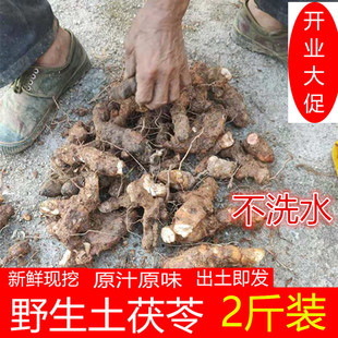 新鲜土茯苓野生茯苓药材广东煲汤料药膳整个现挖野生土茯苓1000克