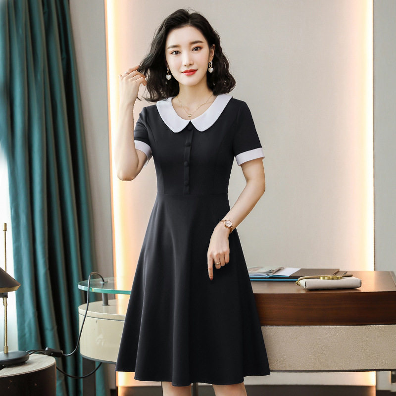 春夏气质连衣裙幼师服老师面试a字裙幼儿园教师园服工作服制服女