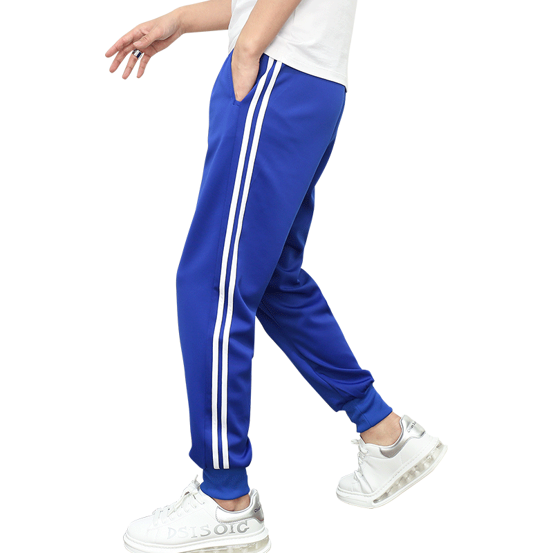 束脚校服裤子一条杠两道杠蓝色