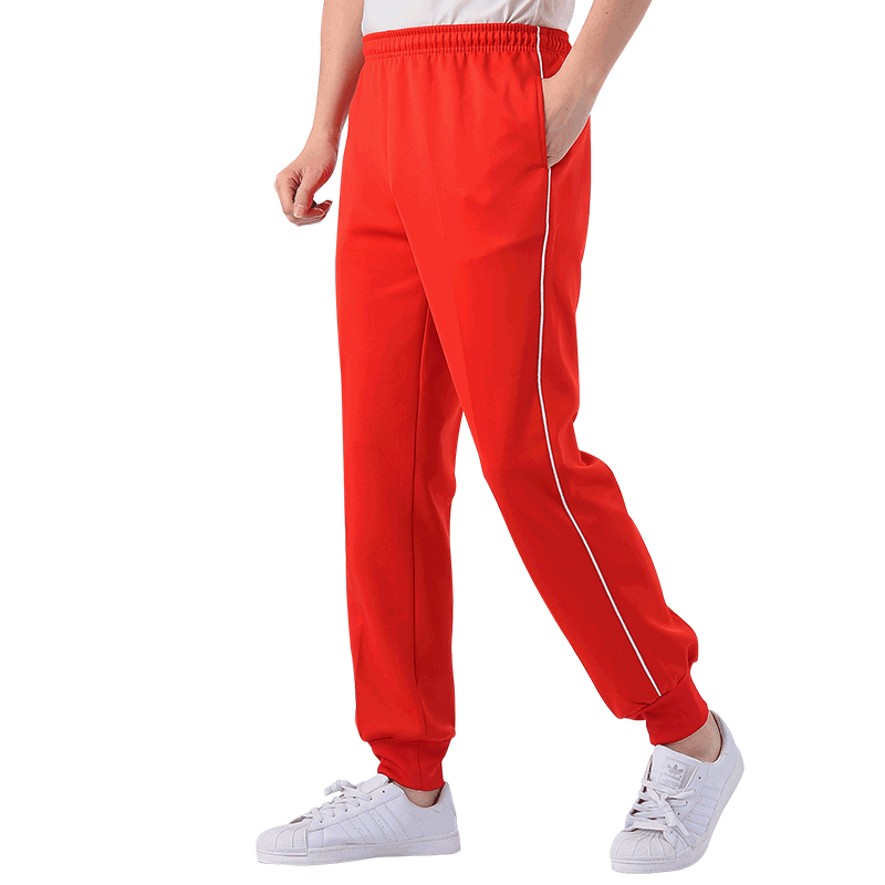 红色校服裤子高中学生不起球