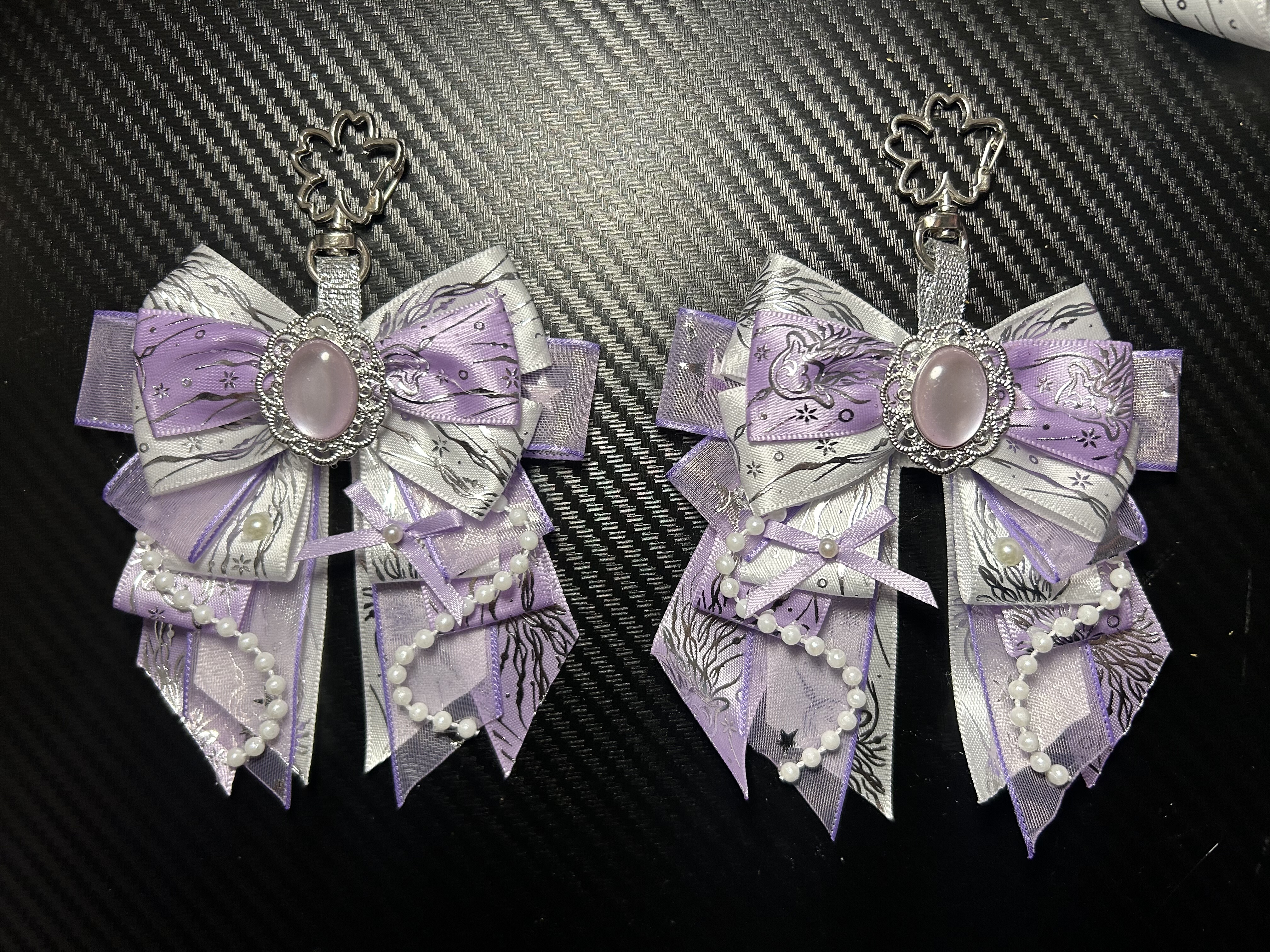 阿包手作｜现货紫色白色丝带蝴蝶结珍珠链金属痛板痛包配件扎板,模玩/动漫/周边/娃圈三坑/桌游,谷美,淘宝优惠券,粉丝福利购,淘宝优惠卷