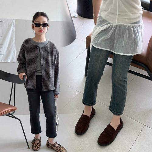 女童烟管裤牛仔裤小脚裤秋直筒