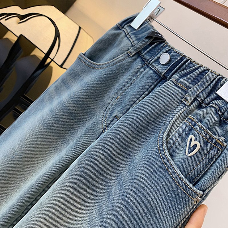 冬款女大童简约一体绒直筒裤阔腿裤中大童装韩版百搭加厚牛仔裤子,童装/婴儿装/亲子装,裤子,淘宝优惠券,粉丝福利购,淘宝优惠卷