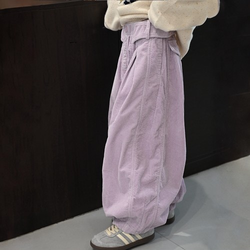 女童灯芯绒加绒宽松直筒休闲长裤