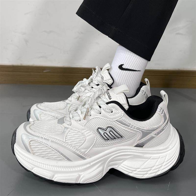 巴黎老爹鞋男鞋2025新款情侣百搭小白鞋女爆款厚底透气运动休闲鞋,流行男鞋,老爹鞋,淘宝优惠券,粉丝福利购,淘宝优惠卷