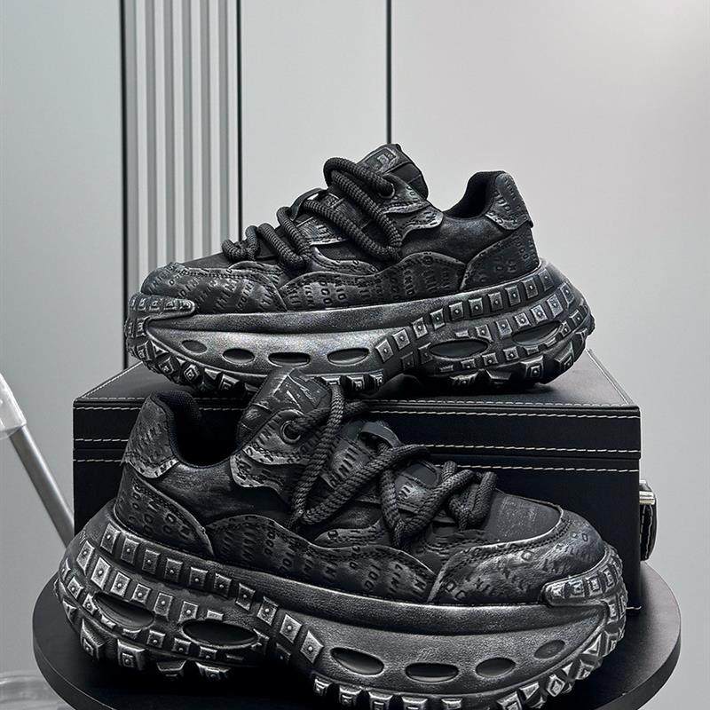 小众原创男鞋2025秋季新款超火老爹鞋做旧厚底休闲鞋男士内增高鞋,流行男鞋,老爹鞋,淘宝优惠券,粉丝福利购,淘宝优惠卷