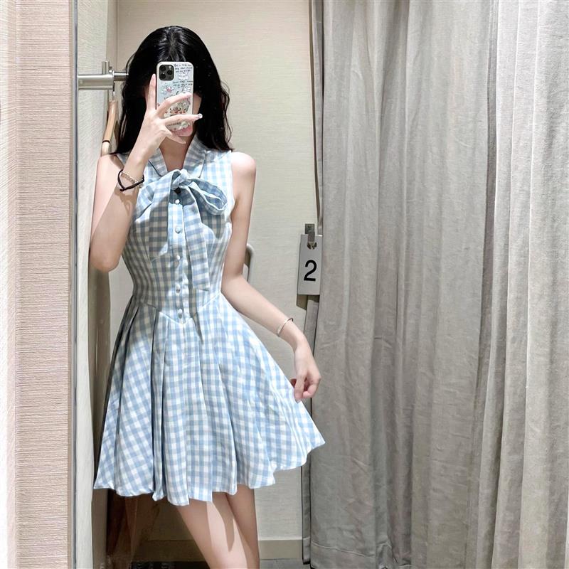 白色连衣裙子女夏季2025新款法式气质高级感无袖背心收腰显瘦长裙