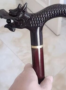 高级榉木加粗拐杖精致实木拐棍优质手仗老年人用木质手杖