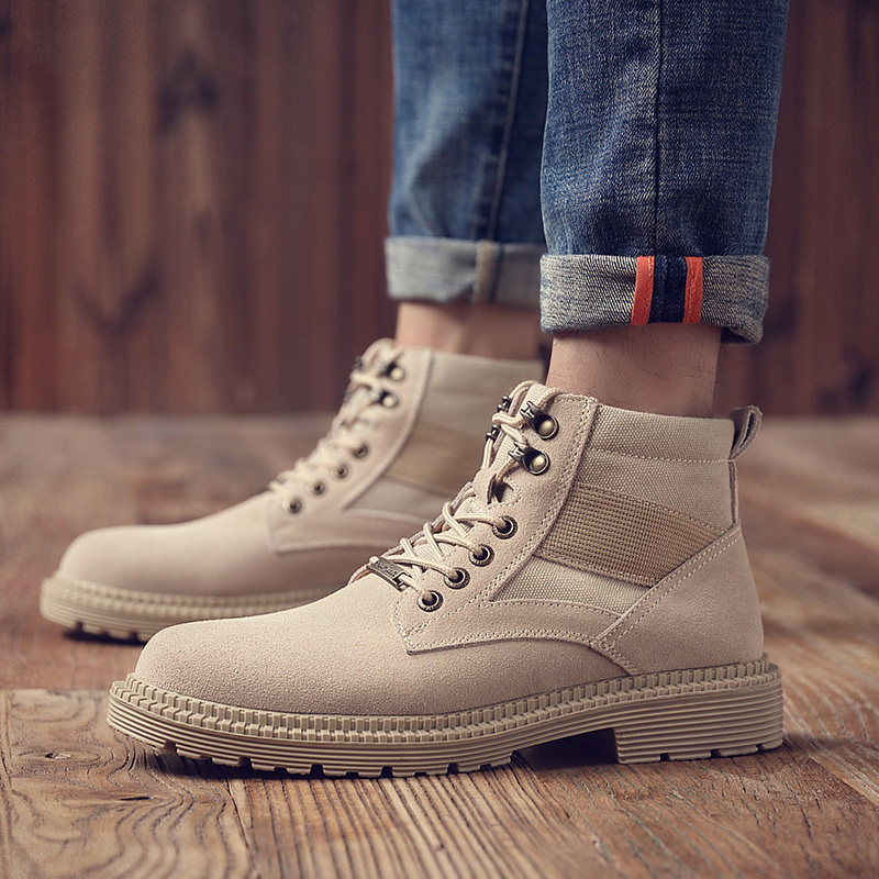 秋季男靴子真皮马丁靴男中帮百搭沙漠工装鞋英伦男短靴复古军靴潮|ruв категории Мужская обувь, сапоги - от Buy2taobao.com для оказания профессиональной услуги покупки агента Taobao