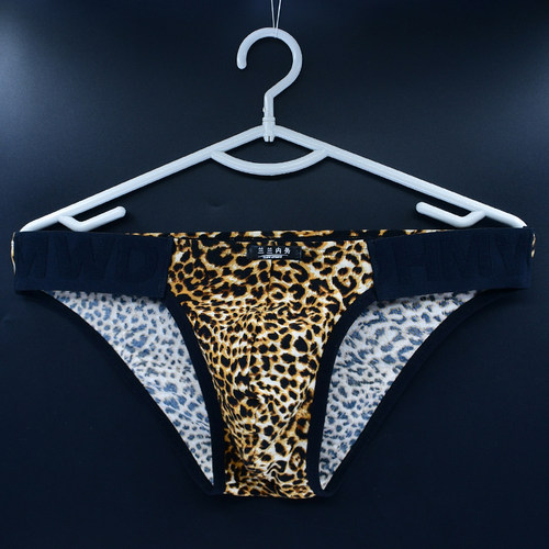 男士低腰三角内裤性感豹纹个性
