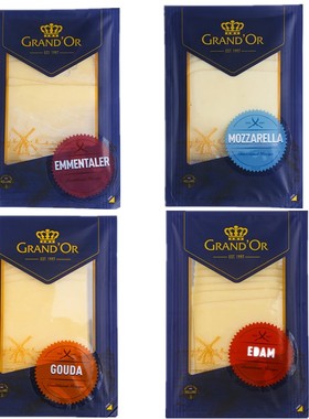 荷兰格兰特大孔干酪片160g芝士片奶酪片三明治原料高达味原制奶酪