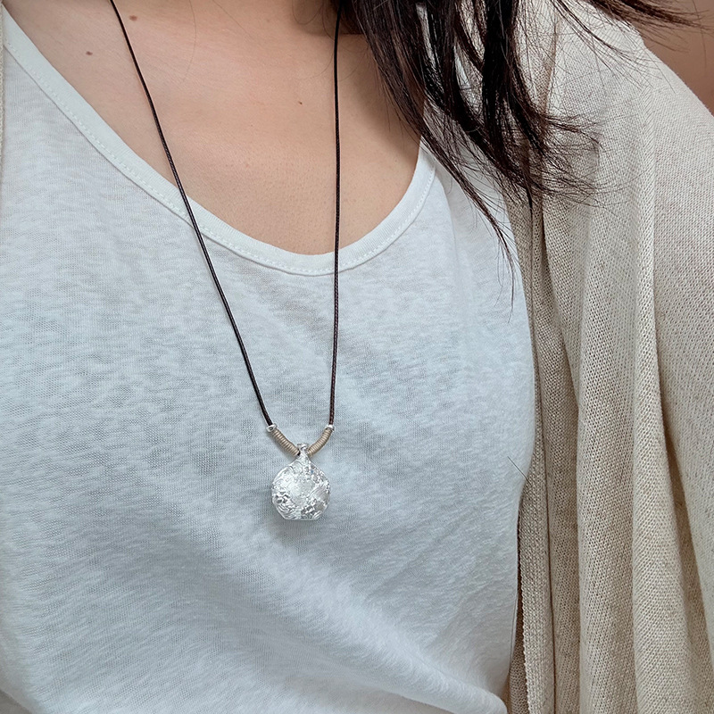 925纯银花丝酒壶毛衣链女简约小众高级百搭长项链秋冬新品N0718