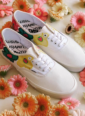 Vans/范斯 THE MUSEUM VISITOR 撞色花朵涂鸦女鞋帆布鞋休闲鞋