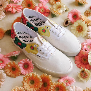 Vans/范斯 THE MUSEUM VISITOR 撞色花朵涂鸦女鞋帆布鞋休闲鞋