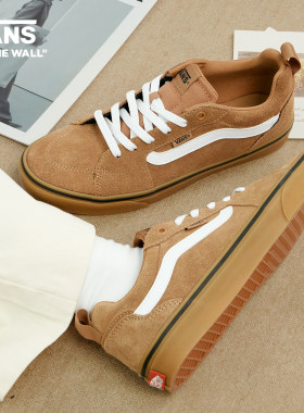 Vans范斯官方正品Filmore 复古百搭 耐磨平底低帮板鞋 土黄色男款