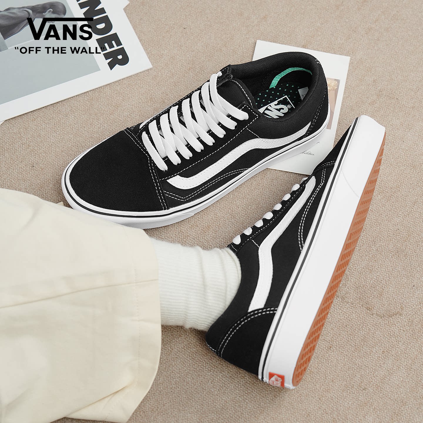 Vans范斯 ComfyCush Old Skool 帆布 舒适经典 轻便低帮板鞋 男女