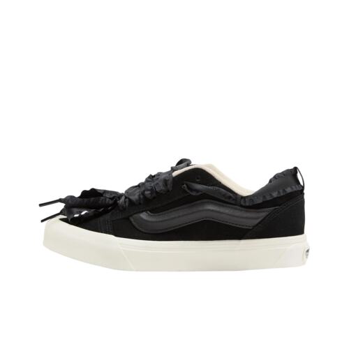 Vans Knu Skool 帆布麂皮 Lace 舒适耐用 板鞋 女款 黑色