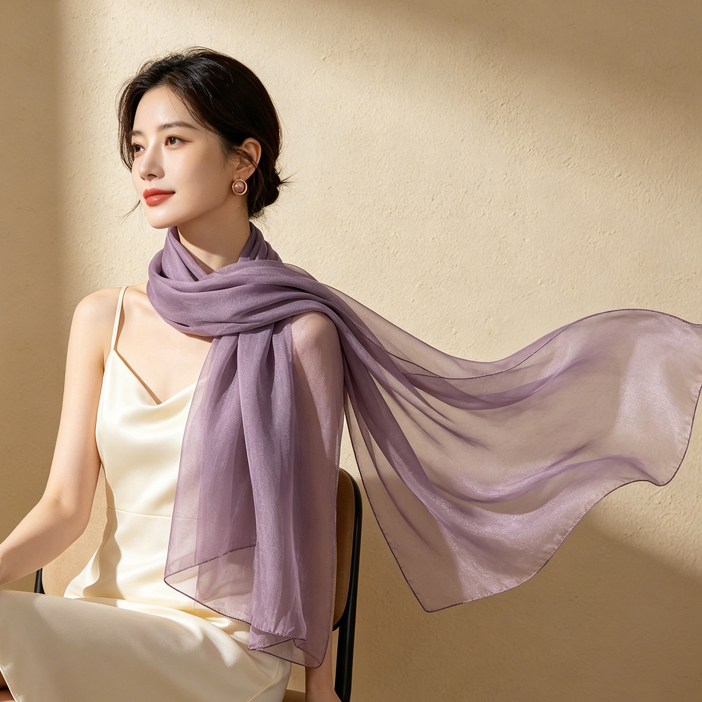 上海故事真丝丝巾女桑蚕丝纱巾丝绸围巾披肩送妈妈送长辈生日礼物