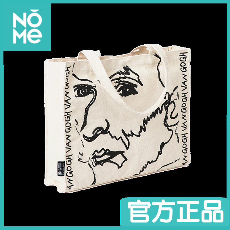 nome帆布包梵高自画像单肩包大容量学生艺术感通勤手提袋包包男女