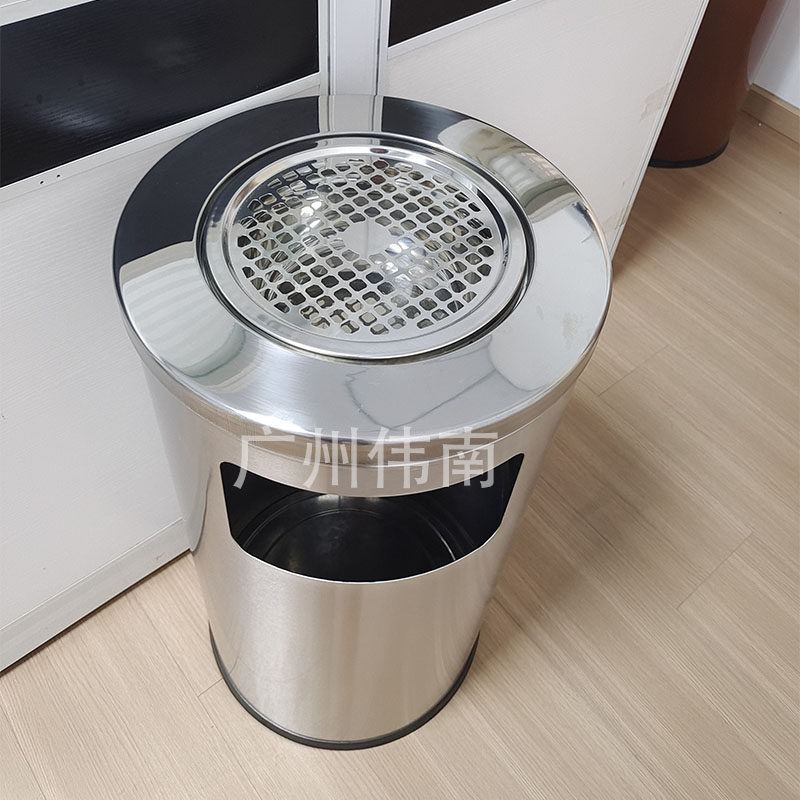 港式商场银行小区物业酒店用品不锈钢丽格烟灰翻盖垃圾桶
