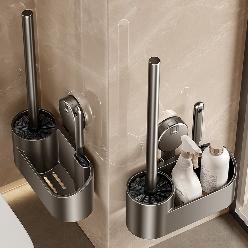 尔沫吸盘式马桶刷壁挂落地双用