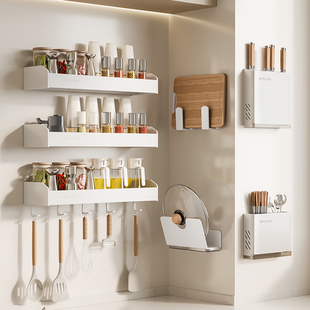 厨房置物架2025新款 调料架子 多层收纳架多功能调料品调味料壁挂式