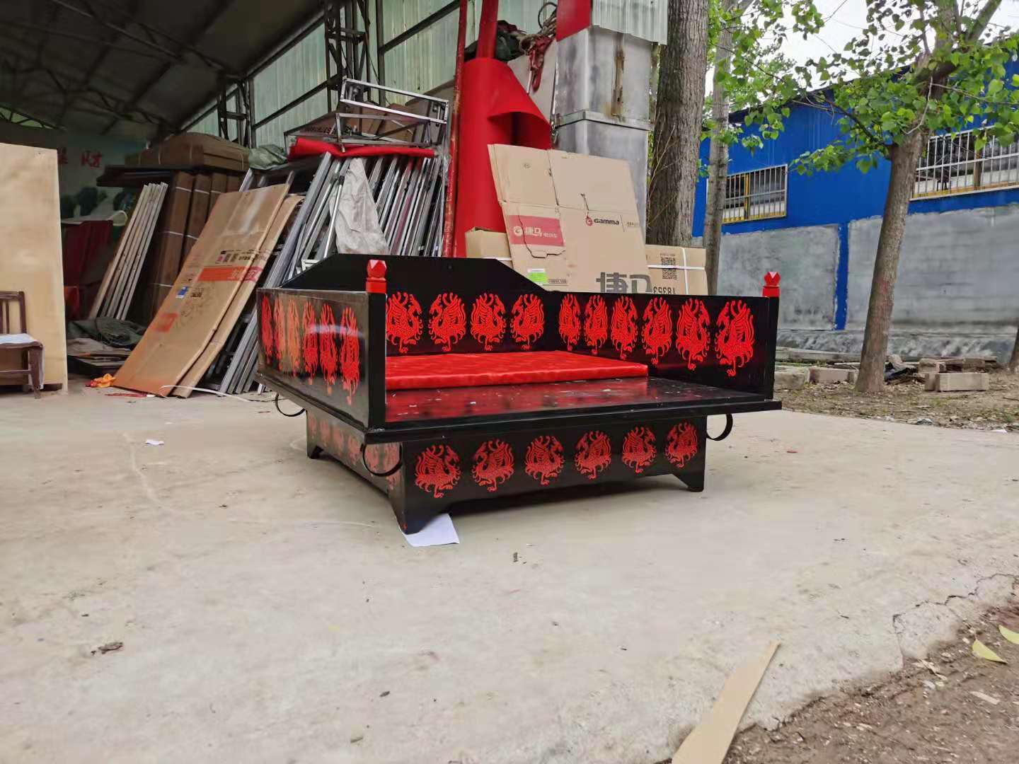 实木汉唐宋明制步撵胡蝶花轿