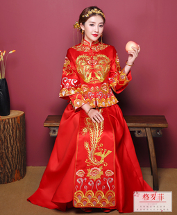 绣龙凤褂秀禾服上花轿服婚庆演出新郎新娘情侣礼服凤冠霞帔马面裙
