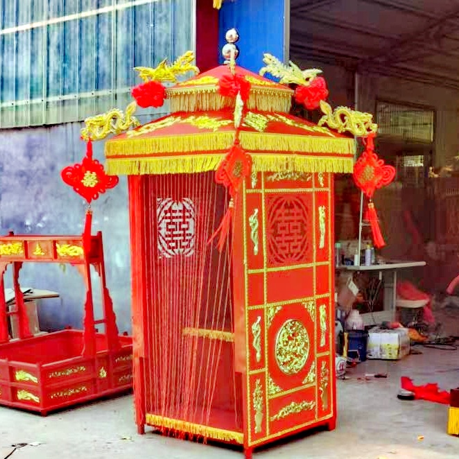 双顶折叠胡蝶花轿四抬八抬均可