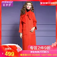 梦 伊 2019 thu đông 2018 khí chất mới dài tay áo len nữ 20477 - Trung bình và dài Coat áo khoác lông nữ