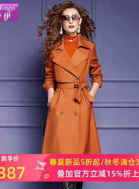 菲梦伊黑色风衣外套女小个子春季新款高级感时尚西装领休闲大衣潮