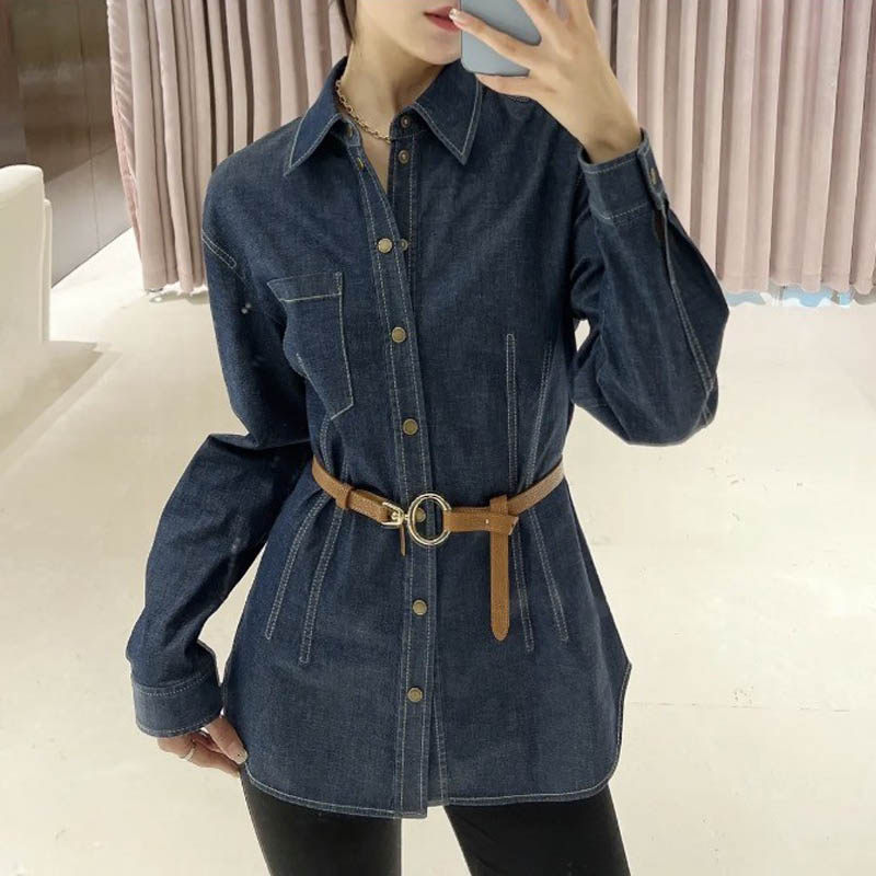 品牌修身百搭长袖女衬衫