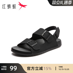 新款 2025夏季 防滑时尚 百搭男士 红蜻蜓男鞋 沙滩鞋 厚底外穿休闲凉鞋