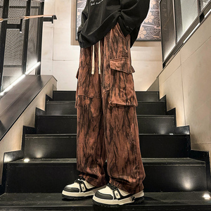 扎染工艺男女款大口袋直筒工装休闲裤XZ503-K5023P55控78图片
