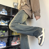 秋冬季直筒男女款水洗修身微喇牛仔裤XZ503-1K819P55控78，男装牛仔裤，星座503-1