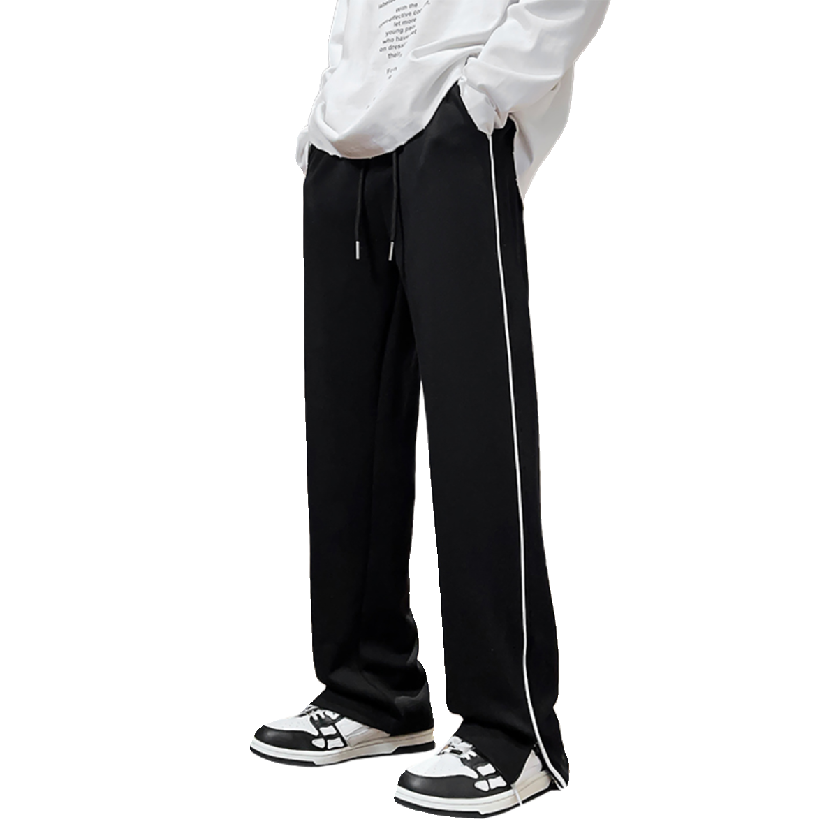 秋冬男女款高街宽松直筒脚口拉链休闲运动裤XZ503-1-K5018P55控78,女装休闲裤,星座503-1