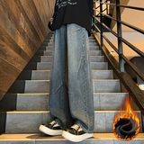 加绒现货现货美式拼接直筒牛仔长裤XZ503-K825特P45-加绒55，男装牛仔裤，星座503-1