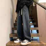 春秋季男女款拼接松紧腰复古牛仔长裤XZ503-1K822P55控78，男装休闲裤，星座503-1