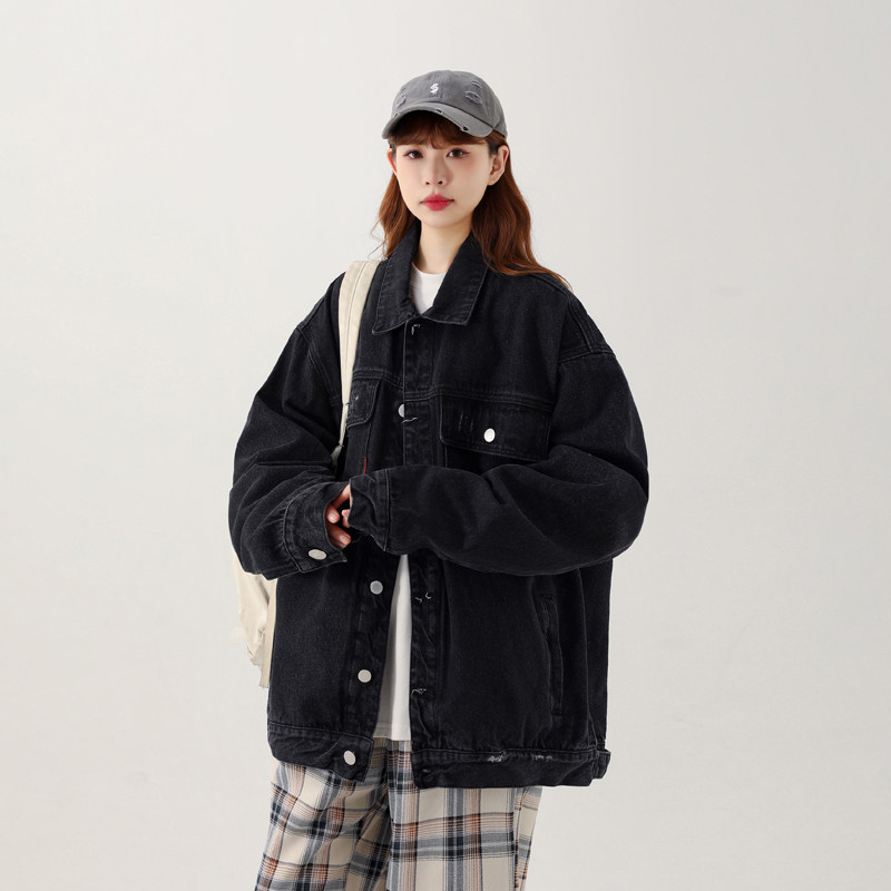春季新款美式高品质纯色男女款大口袋牛仔夹克503-1JK07P95控128,男装夹克,星座503-1