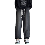 2025春秋季美式直筒宽松抽绳潮流百搭牛仔裤XZ503-1-K818P50，男装牛仔裤，星座503-1