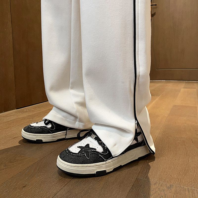 现货！秋冬季抖音品质直筒脚口拉链休闲运动裤XZ503-K5018P50控78，女装休闲裤，星座503-1