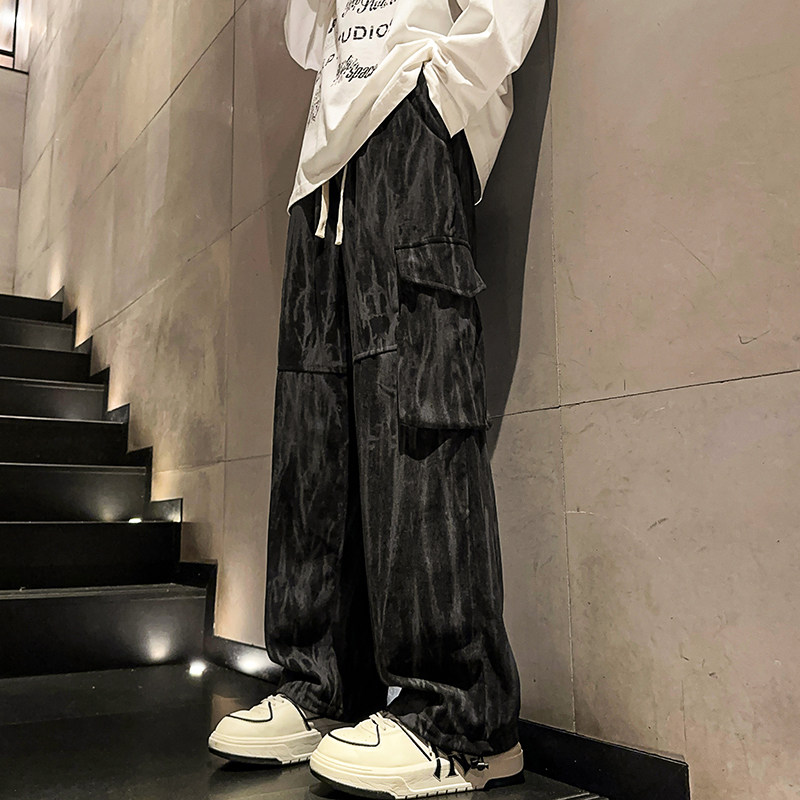 扎染工艺男女款大口袋直筒工装休闲裤XZ503-K5023P55控78,男装工装外套,星座503-1