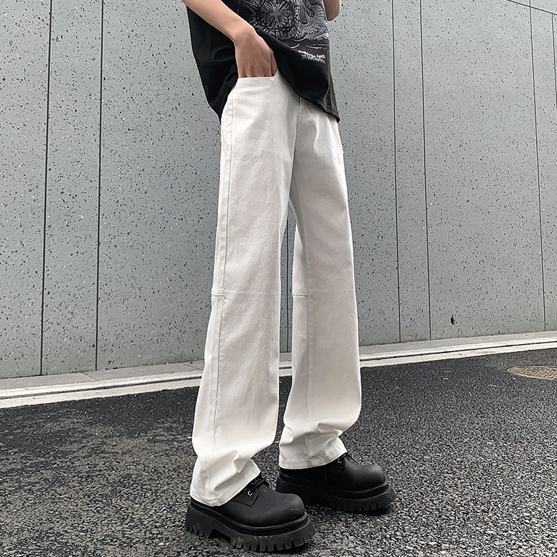 2025夏季拼接泥黄色破洞弹力修身薄款牛仔裤XZ503-1K828-P55控78,男装牛仔裤,星座503-1