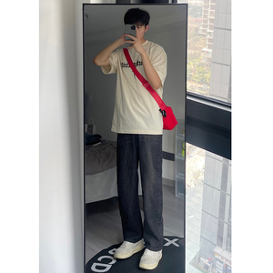 春秋季新款图美式男女款水洗复古牛仔长裤XZ503-1K808P55控78图片