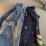 秋冬新款美式高品质纯色男女款大口袋牛仔夹克503-1JK07P95控118，男装夹克，星座503-1