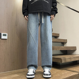 现货纯色拼接松紧腰牛仔裤XZ503-1K823特P45控78，男装牛仔裤，星座503-1